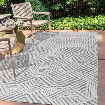 Jordan High-low Pile Art Deco Geometric Indoor/outdoor Area Rug
